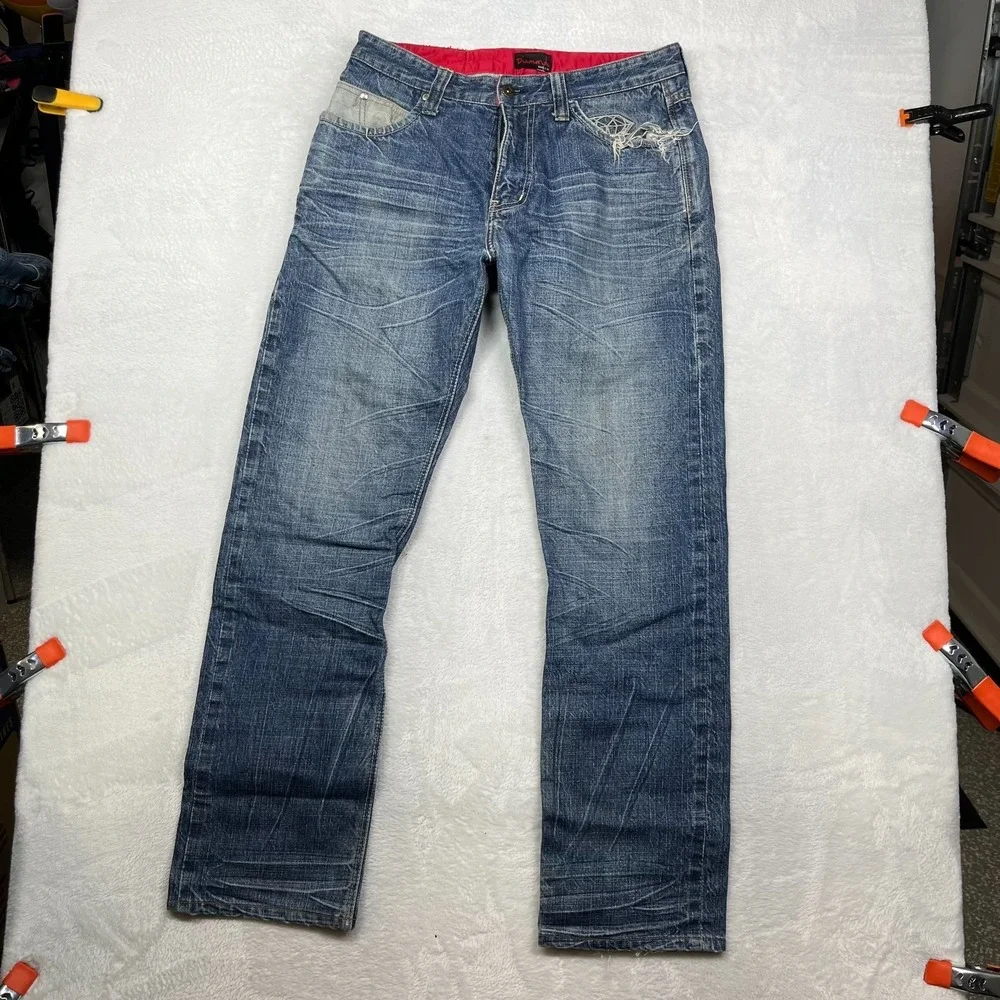Diamond Supply Co. Knowledge jeans Men's Blue Denim Classic Zip‎ Fly - 32X31